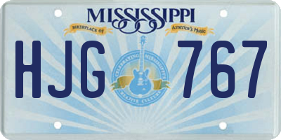 MS license plate HJG767