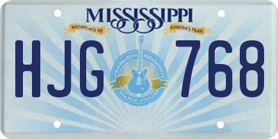 MS license plate HJG768