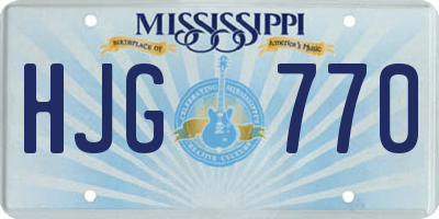 MS license plate HJG770