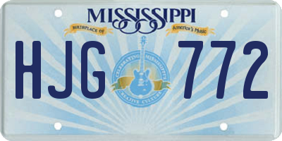 MS license plate HJG772