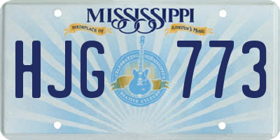 MS license plate HJG773