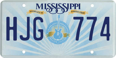 MS license plate HJG774
