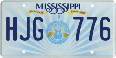 MS license plate HJG776