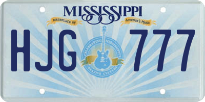 MS license plate HJG777