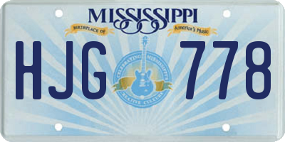 MS license plate HJG778