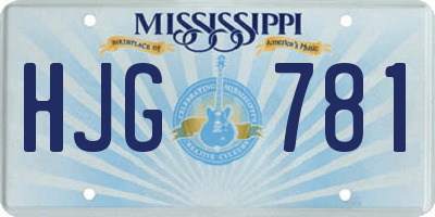 MS license plate HJG781
