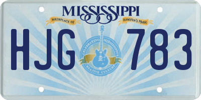 MS license plate HJG783