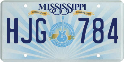 MS license plate HJG784