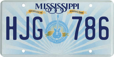 MS license plate HJG786