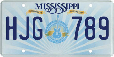 MS license plate HJG789