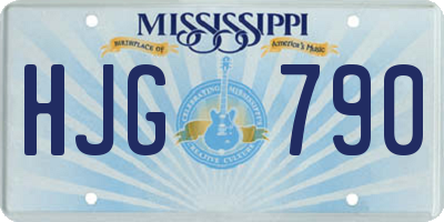 MS license plate HJG790
