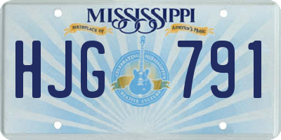 MS license plate HJG791
