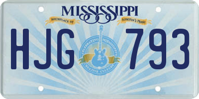 MS license plate HJG793