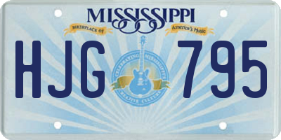 MS license plate HJG795
