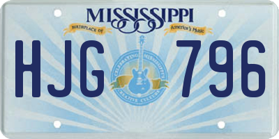 MS license plate HJG796