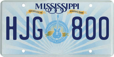 MS license plate HJG800
