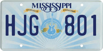MS license plate HJG801