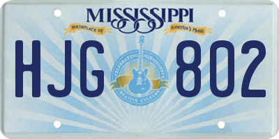 MS license plate HJG802