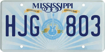 MS license plate HJG803