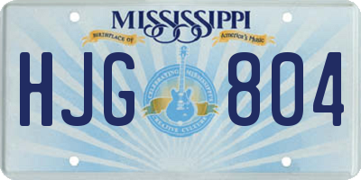 MS license plate HJG804