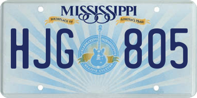 MS license plate HJG805