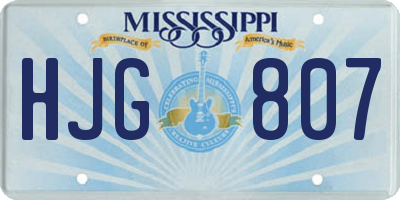 MS license plate HJG807