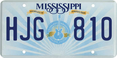 MS license plate HJG810
