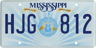 MS license plate HJG812