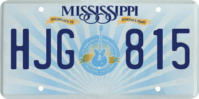 MS license plate HJG815