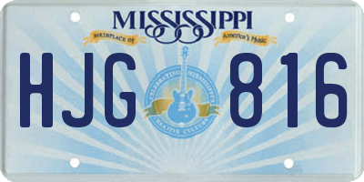 MS license plate HJG816