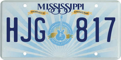 MS license plate HJG817