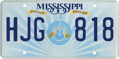 MS license plate HJG818