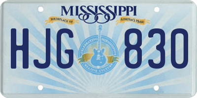 MS license plate HJG830