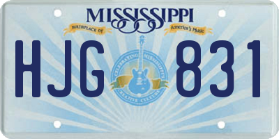 MS license plate HJG831