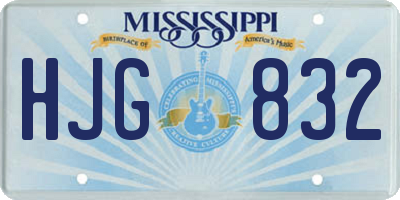 MS license plate HJG832