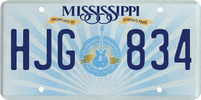 MS license plate HJG834