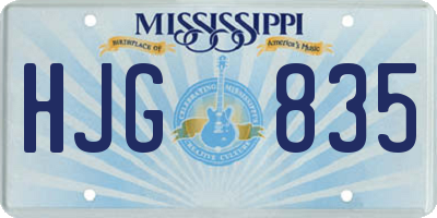 MS license plate HJG835