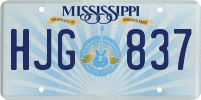 MS license plate HJG837