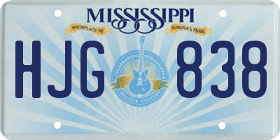MS license plate HJG838