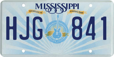 MS license plate HJG841