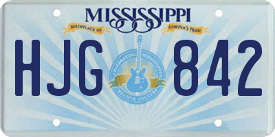 MS license plate HJG842