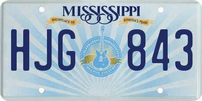 MS license plate HJG843