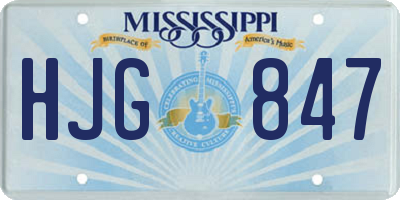MS license plate HJG847