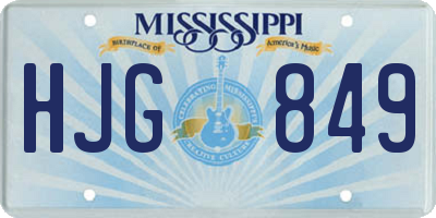 MS license plate HJG849