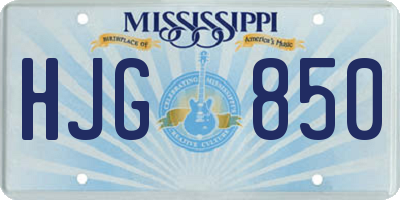 MS license plate HJG850