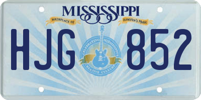 MS license plate HJG852
