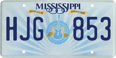 MS license plate HJG853