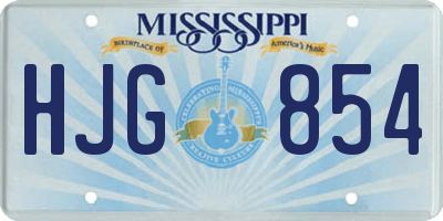 MS license plate HJG854