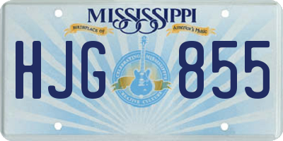MS license plate HJG855
