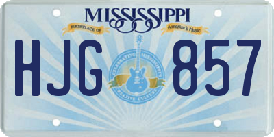 MS license plate HJG857